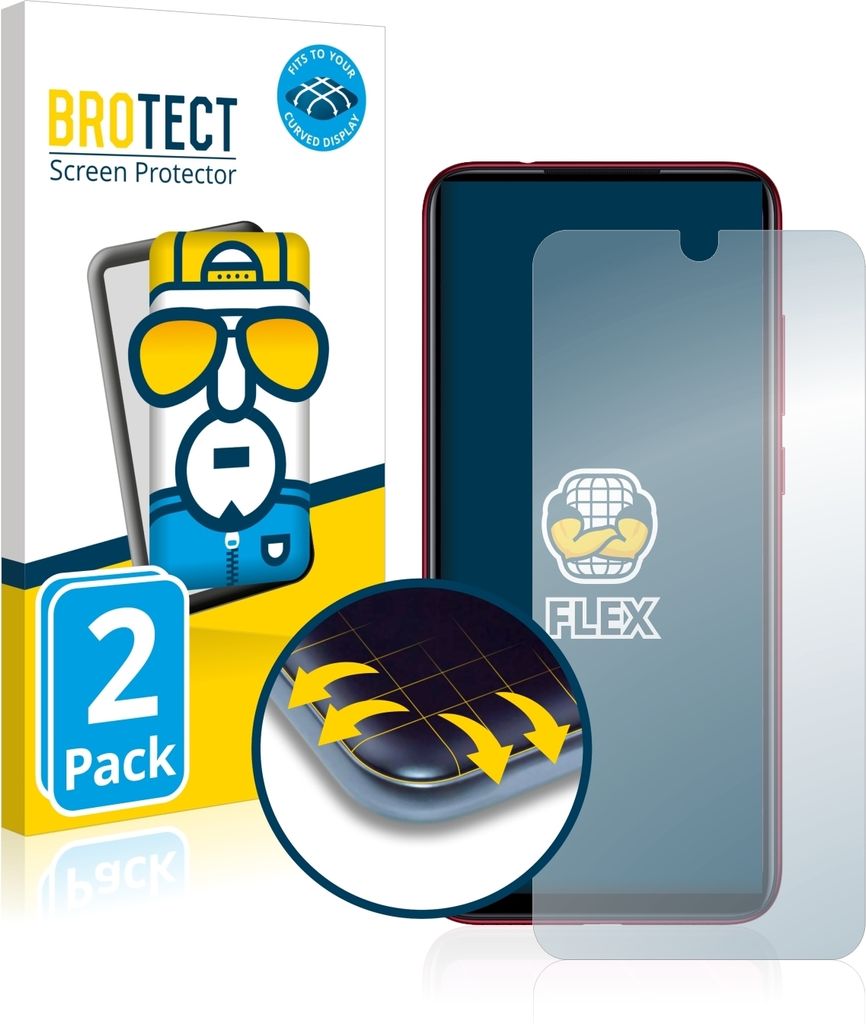 2x BROTECT Fullscreen Schutzfolie für Xiaomi Redmi Note 7 / 7 Pro / 7S Displayschutz Folie Fullcover Klar Transparent