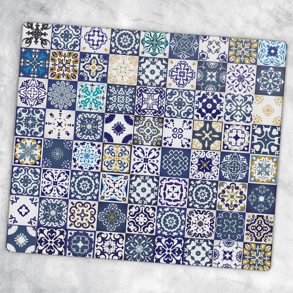 Glas-Herdabdeckplatten Ceranfeldabdeckung Spritzschutz Glas 60 cm x 52 cm - Mosaik