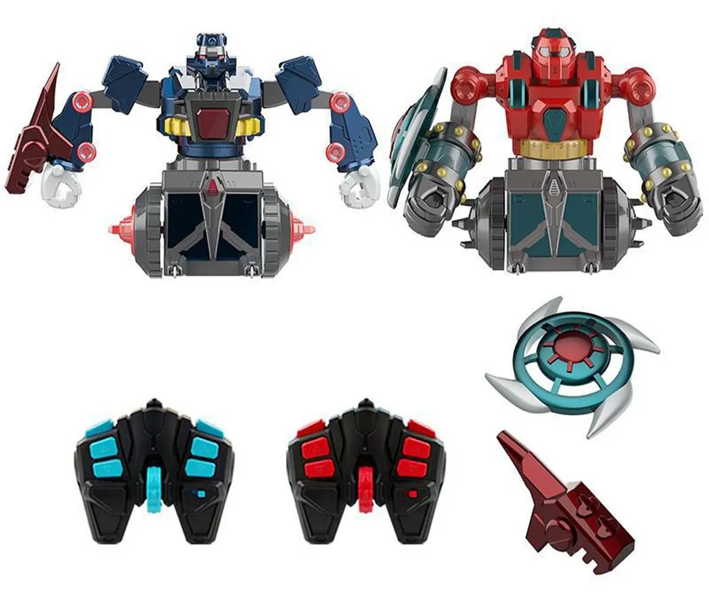Jouet Interactif : Duo de Robots de Combat Motorisés pour Enfants Bleu