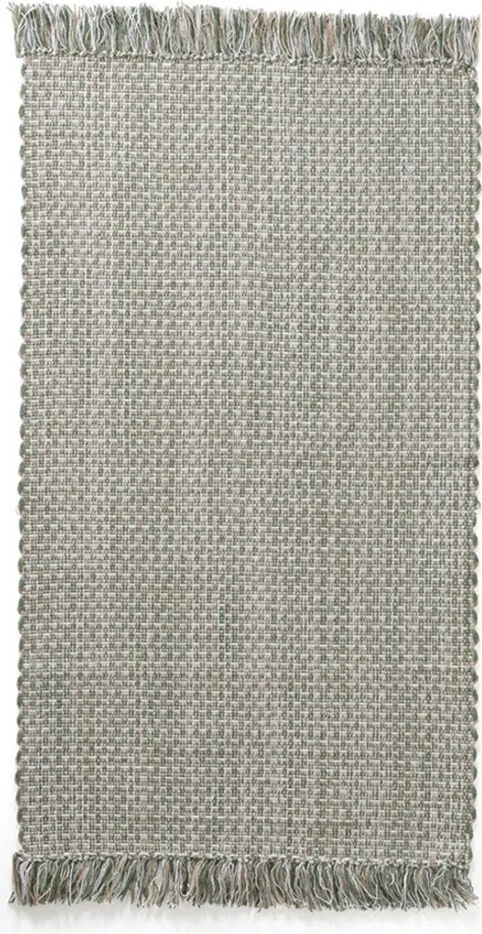 Grand Tapis Rectangulaire Vert 70x140 cm Kid's Concept Coton Jute Tissé