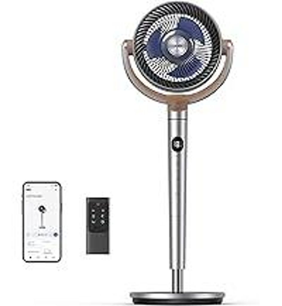 Dreo Smart Standventilator, 120°+120° Oszillierend Ventilator mit Wi-Fi/Sprachsteuerung, 20dB Leiser Bodenventilator für Schlafzimmer, einstellb...