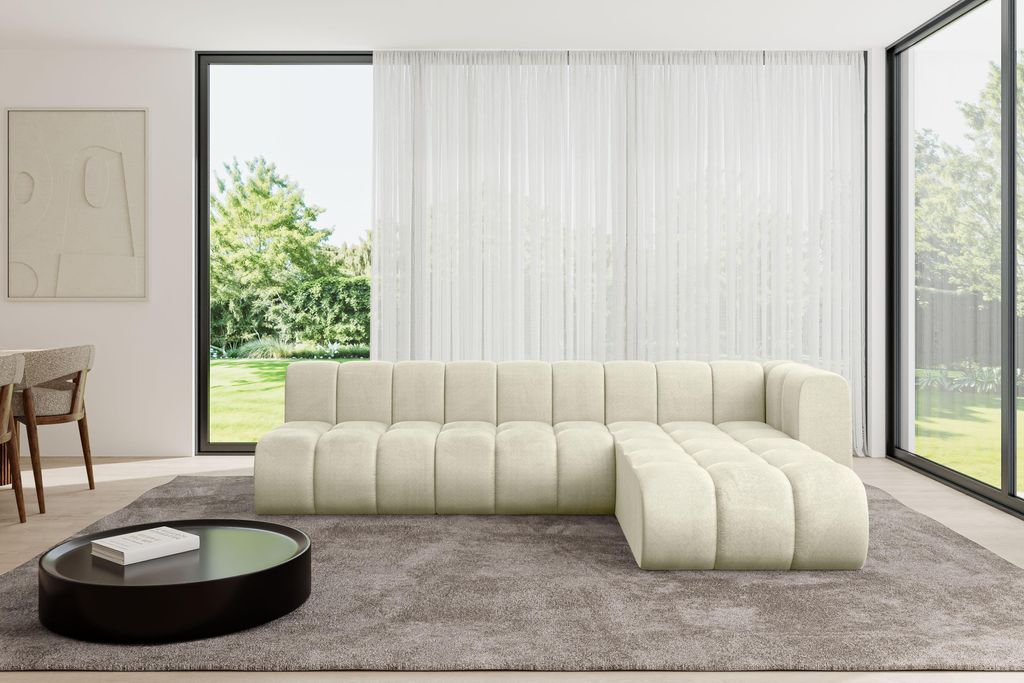 ALTDECOR Modulares Sofa Ecksofa in L-Form - Darnel-L2 - 296x177x70 cm Beige - Corner modular Sofa Eckcouch Couch Wohnlandschaft Cauchsofa Bodensofa...