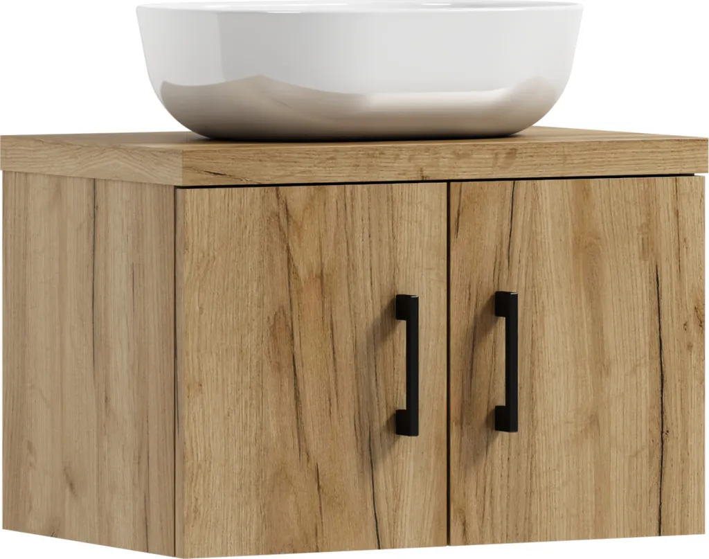 ADK Möbel Markus 50 Mobile Bagno Sospeso 50cm Craft Gold con Lavabo