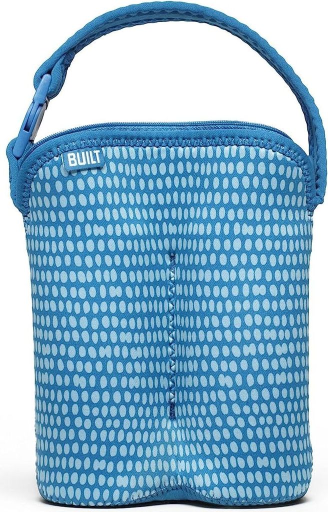 Built, Isolierte Flaschentasche für zwei Babyflaschen Punkte, Blau