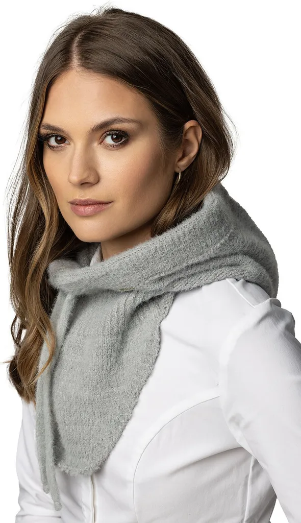 Vivisence Sciarpa Cappello Sciarpa Con Cappuccio Passamontagna Per Donne Combinazione Di Cappello Alla Moda E Sciarpa Ad Anelli Coulisse Regolabile Fatta Di Filato Morbido E Caldo Inverno Autunno 7097, Grigio Chiaro, Taglia Unica - 2