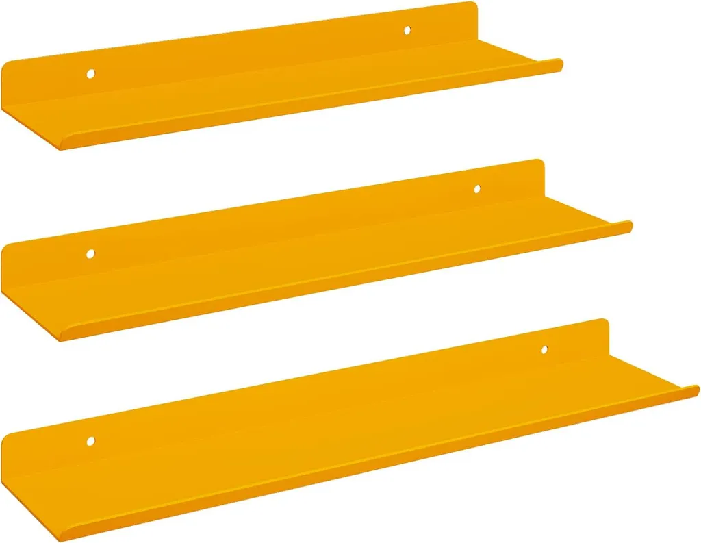 Offerta Set 3 Mensole Acciaio Giallo Senape 40x9 cm | Design Casa