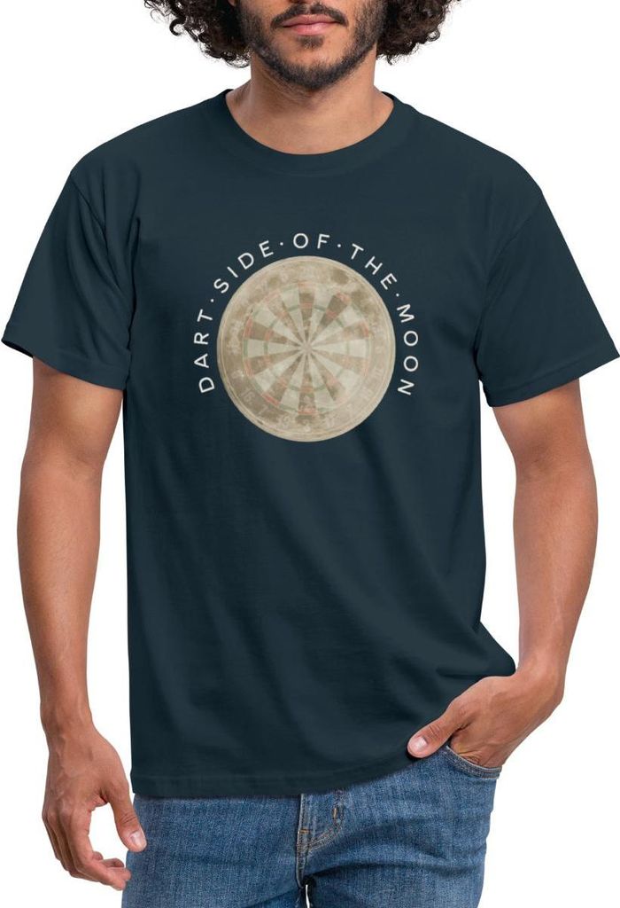 Spreadshirt Dart Side Of The Moon Vintage Look Männer T-Shirt, XXL, Navy