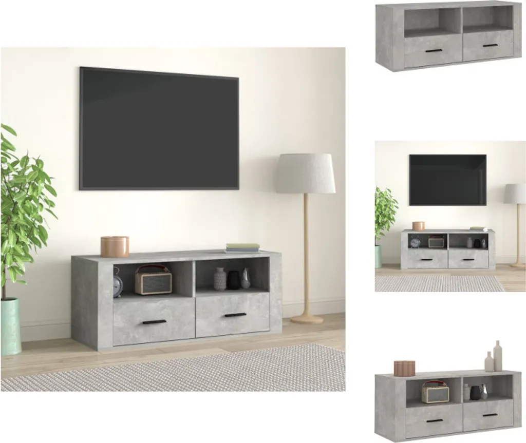 Supporto TV vidaXL 100cm Grigio Cemento | Mobile Multistrato Robusto