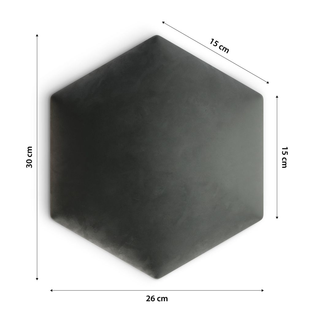 TAPHICEROS Hexagon Wandpaneel 30x26cm - Gepolstertes Wandkissen Puderrosa Swing 13