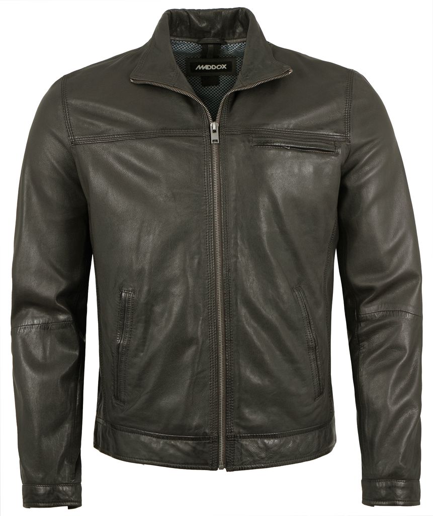 MADDOX - Herren Lederjacke Lammnappa dunkelbraun : 56