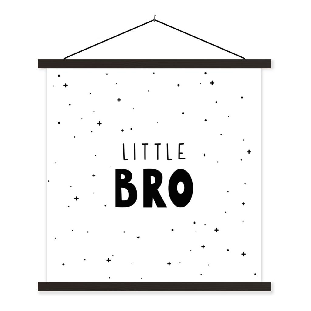 MuchoWow Textilposter Sprichwörter - Kind - Jungen - Kleiner Bruder - Zitate 90x90 cm mit schwarzem Rahmen - Magnetisches