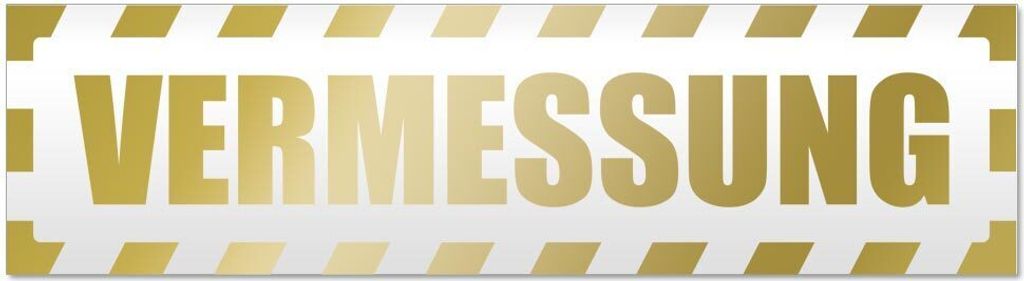 Kiwistar Vermessung gestreift Magnetschild Schild magnetisch - 45cm Gold - Magnetfolie für Auto PKW Kfz