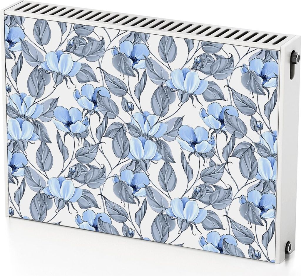 Zweigblumen – Magnetische Heizkörperabdeckung – 80x60 cm – Magnet Heizkörperabdeckung – 3D Würfel – Heizkörperverkleidung – Magneti...