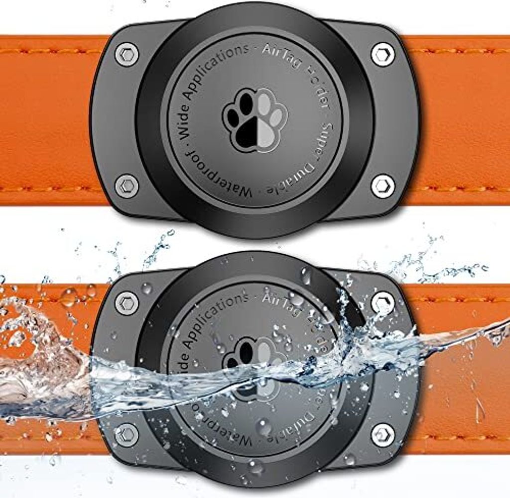 IPX8 wasserdichtes Luftschalterhalter, Halter Lufttag -Katzenkragen, geeignete Kragen alle Breiten (Pack 2)