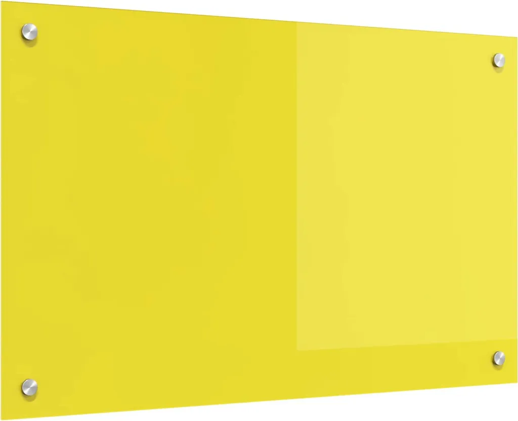 Fond de hotte en verre trempé Jaune 80x50 cm pour protection murale