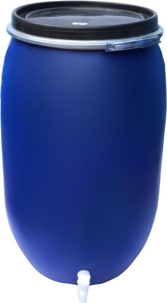 Kunststofffass mit Klammer und Wasserhahn Wassertank 120l Produktbild 