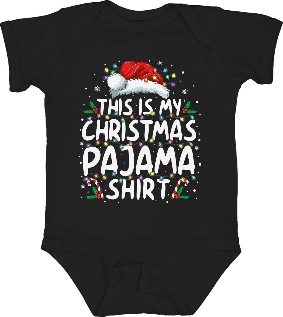 This is my Christmas Pajama Shirt Lichterkette - Weihnachten Xmas Christmas Unisex Baby Body, Schwarz, 12/18