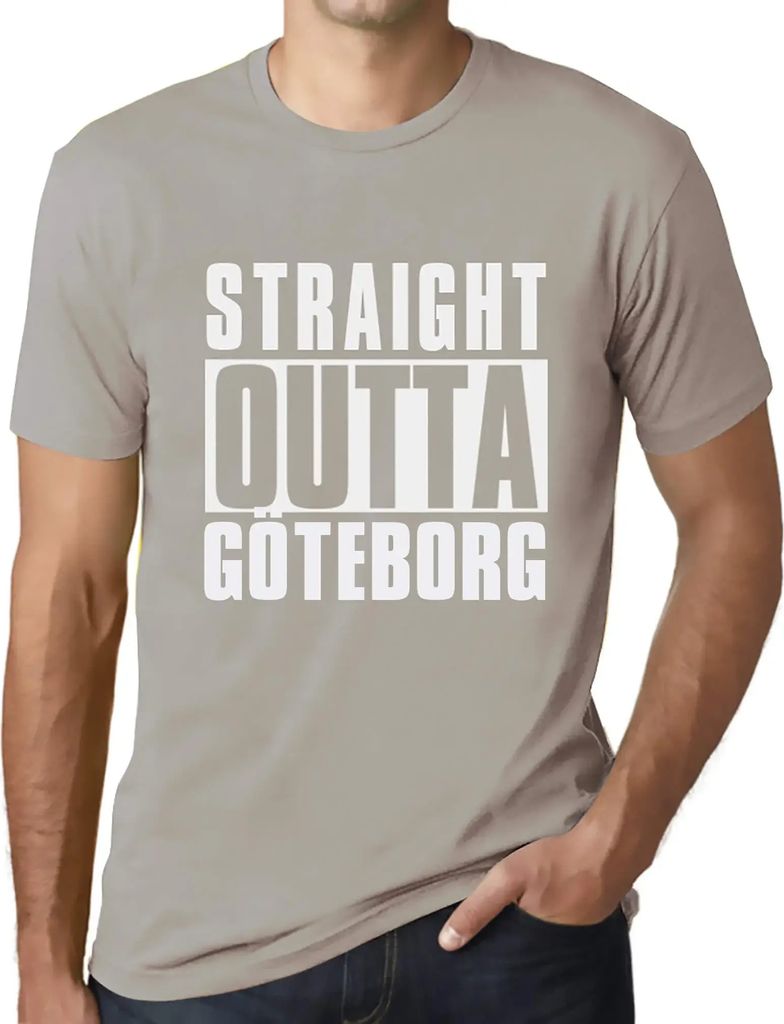 Herren Grafik T-Shirt Straight Outta Göteborg Öko-Verantwortlich Vintage Jahrgang Kurzarm Lustige Druck Geburtstag Geschenk Mann