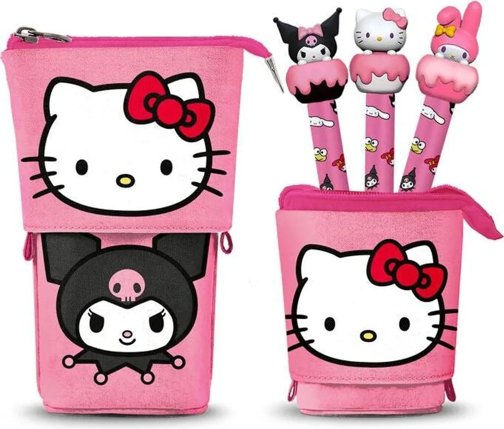Trousse Hello Kitty avec 3 stylos effaçables pour écolier primaire