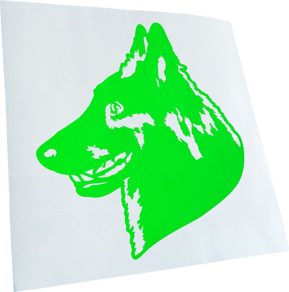 Kiwistar - Autoaufkleber - Belgian Sheepdog Hund - Neongrün - 24x22cm - Aufkleber für Auto, Laptop, Fahrrad, LKW, Motorrad mehrfarbig JDM Decal R...
