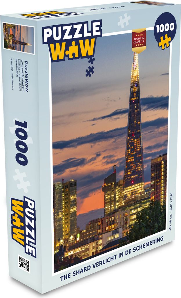 MuchoWow Puzzle 1000 Teile The Shard in der Abenddämmerung beleuchtet - Spielzeug - Alt und Jung - Spiele - Puzzeln