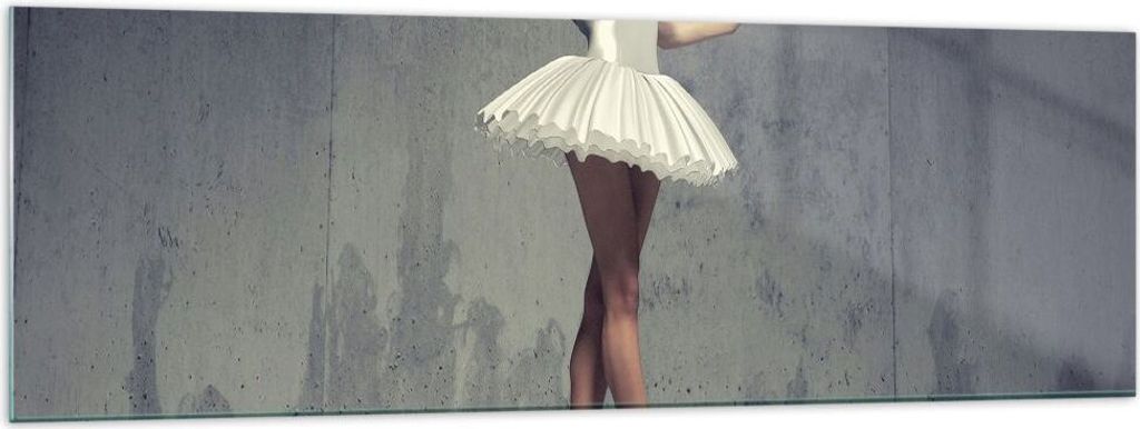 Bilder auf glas - Einteilig - Ballerina Weiß Wand - 160x50cm - Glasbilder - Wandbilder - Bilder - zum Aufhängen bereit - Wanddekoration aus Glas ...