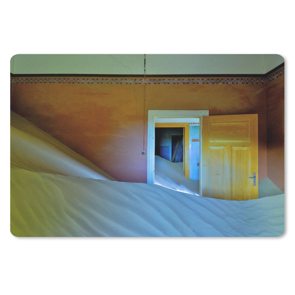 MuchoWow Schreibtischunterlage Sand - Wüste - Tür - Architektur 60x40 cm - XXL Mauspad - Großes Mauspad