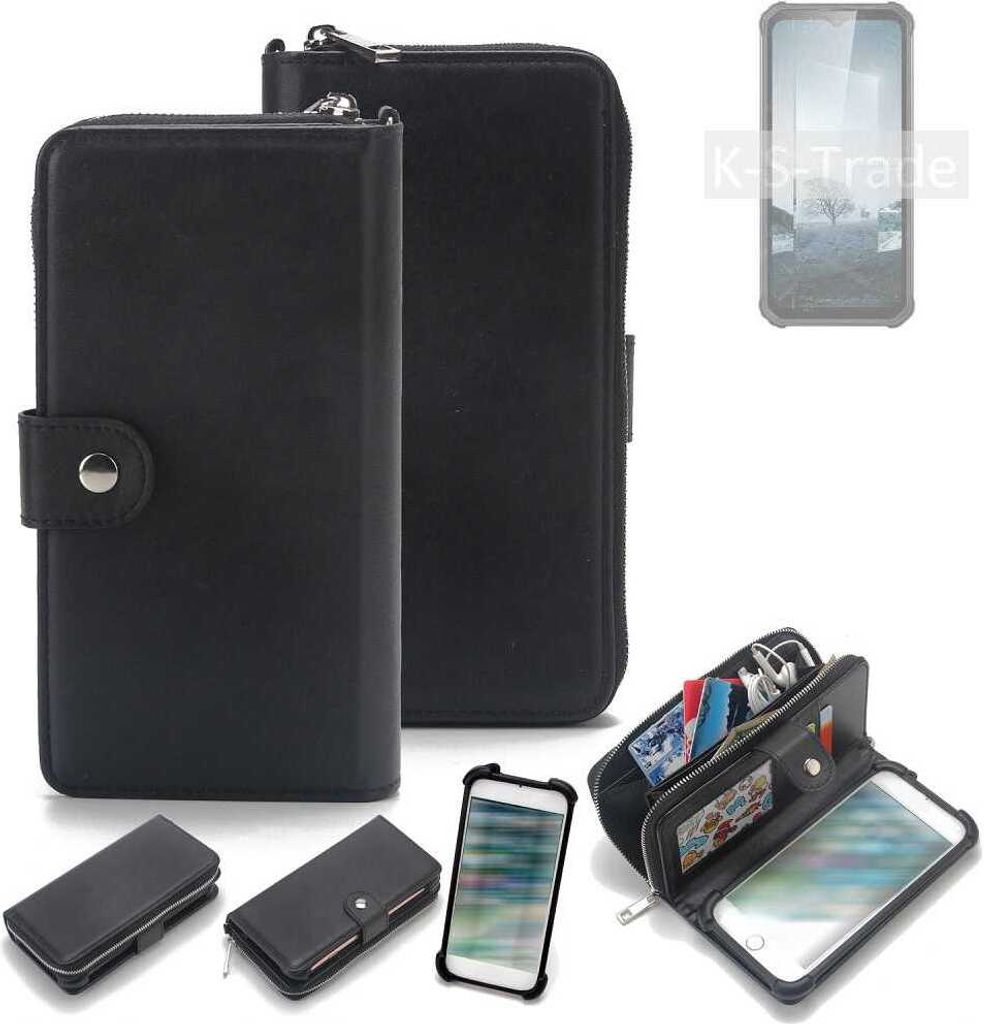 K-S-Trade 2in1 Handyhülle Schutzhülle kompatibel mit Oukitel WP22 & Portemonnee Cover Handy Hülle Case Etui Geldbörse Wallet Bookstyle Hülle