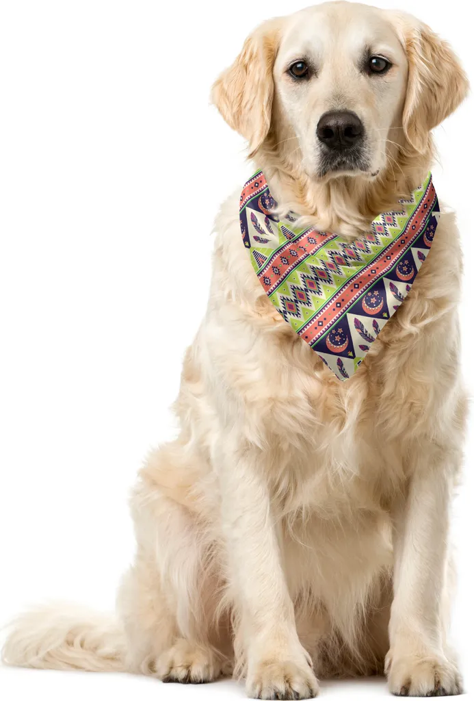 Bandana Animali ABAKUHAUS 40x40 cm - Look Azteco Multicolor per Cani e Gatti