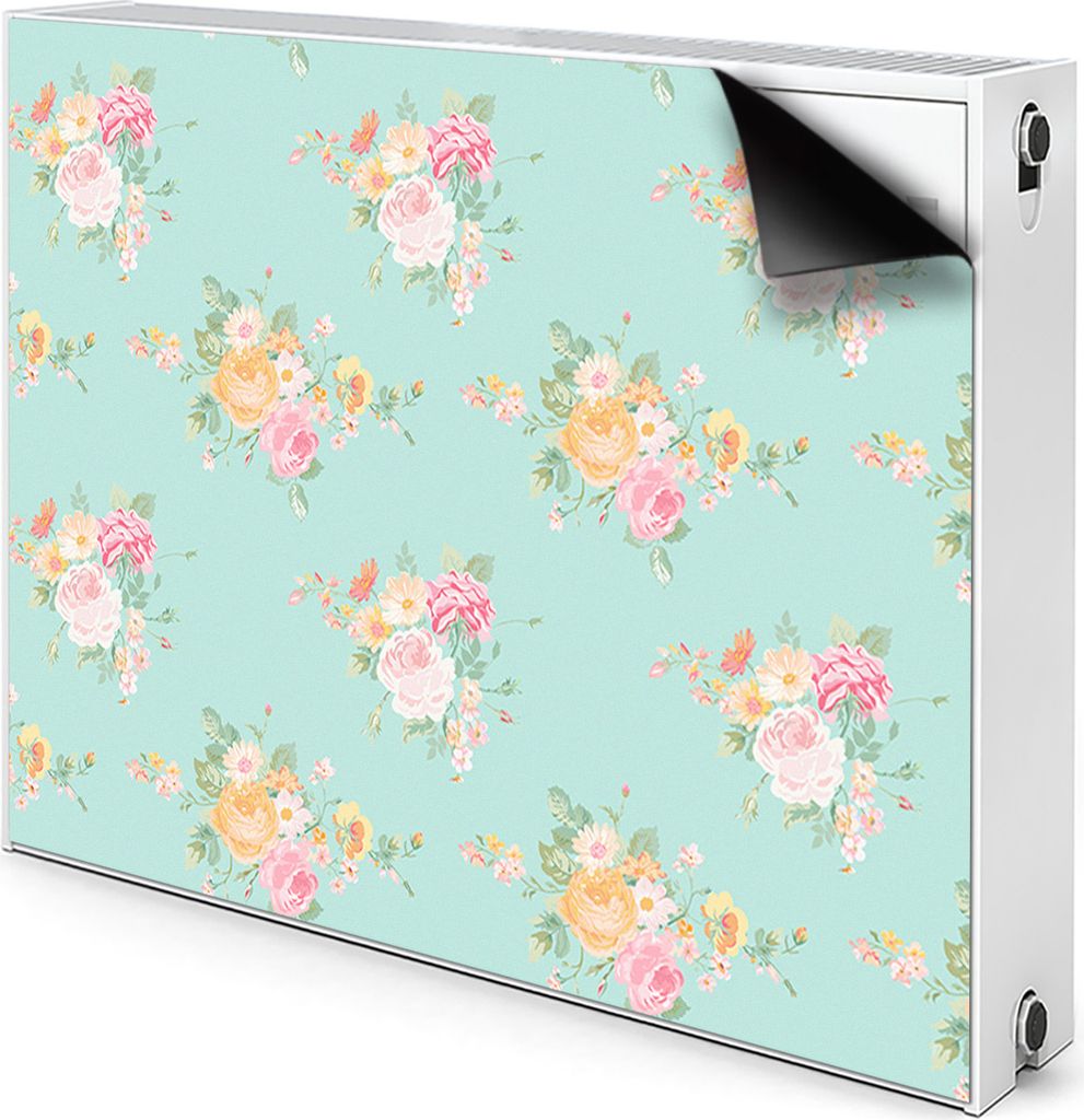 Magnet Radiator Magnet Mat Heizkörper Heizung Verkleidung Abdeckung 100x60 cm - Pastell, Blumensträuße