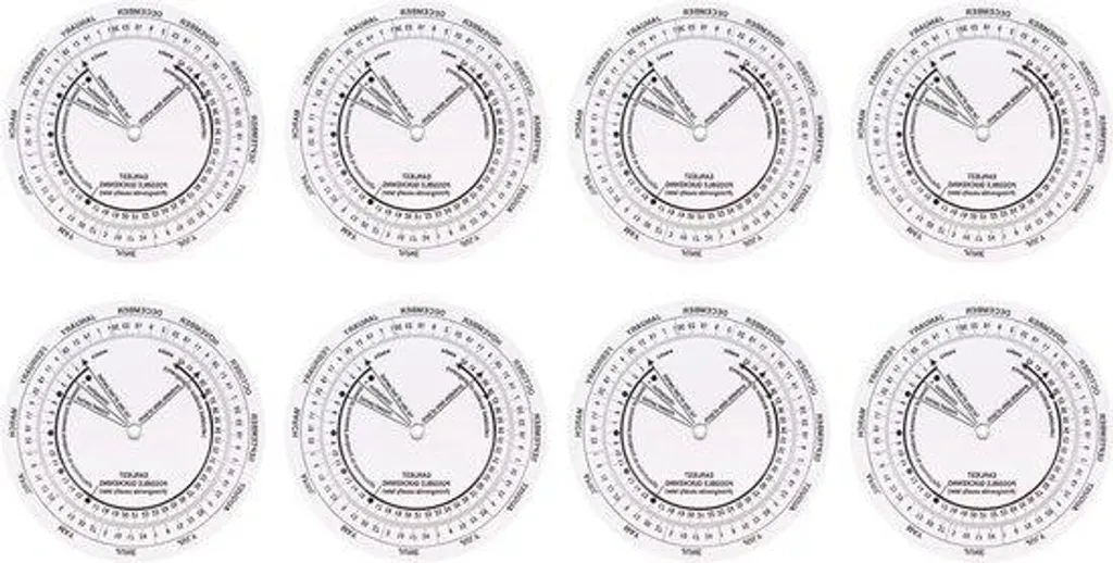 Calendrier Fœtal Circulaire de 12cm en PVC Lot de 8 Disques Gradués