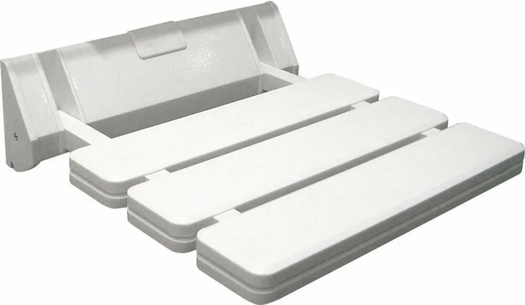 Siège de douche rabattable gain de place blanc pour petite douche