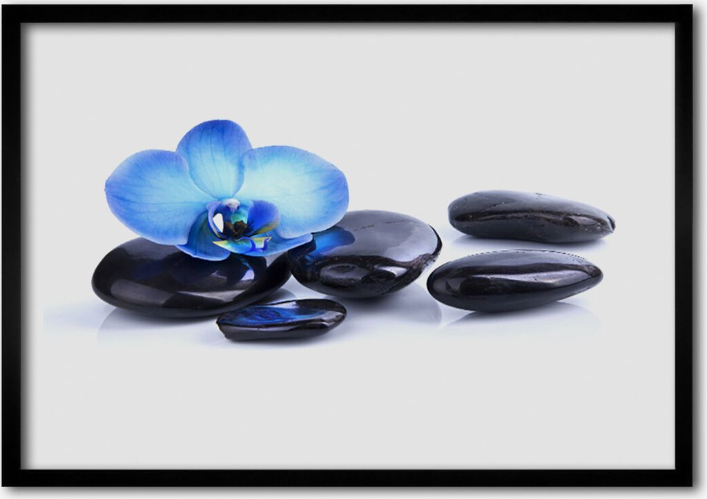 Bild 100x70 MDF-Rahmen Wandkunst Blumen-Stones-Kunst Produktbild 