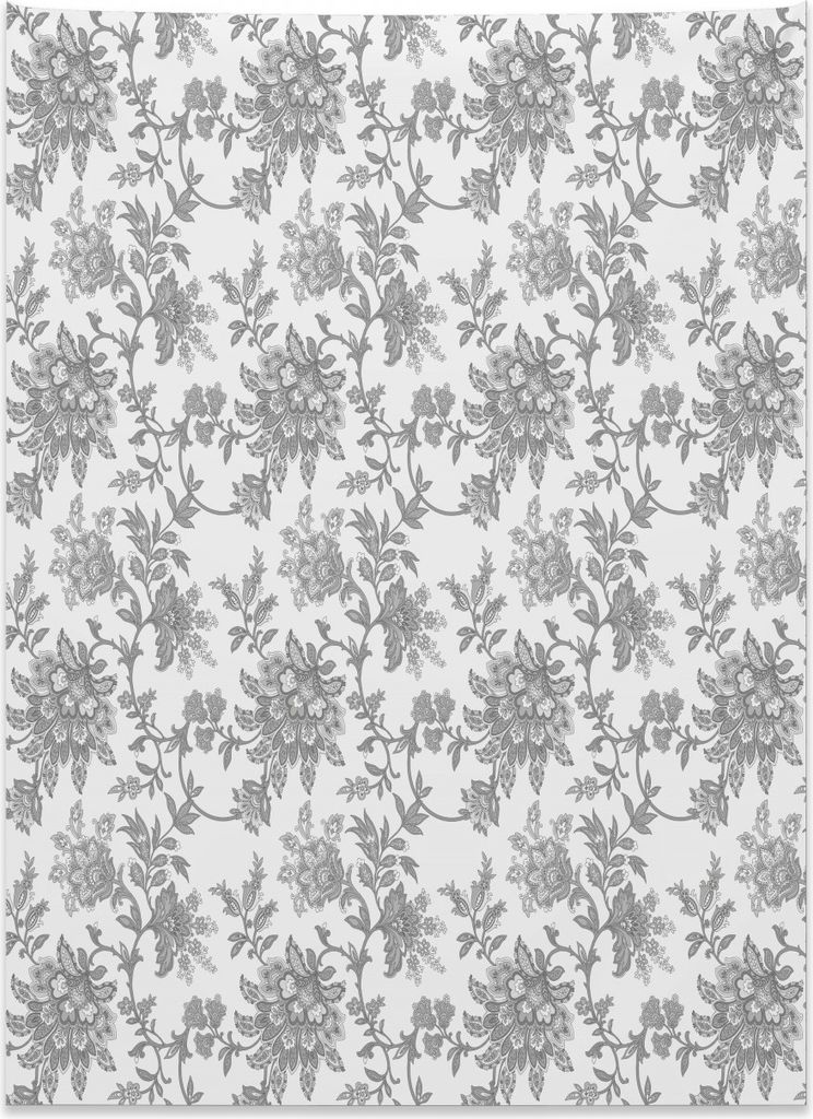 Abakuhaus Blumen Wandteppich, Ethnische asiatische Blumenblätter aus Weiches Mikrofaser Stoff Kein Verblassen Klare Farben Waschbar, 110 x 150 cm,...