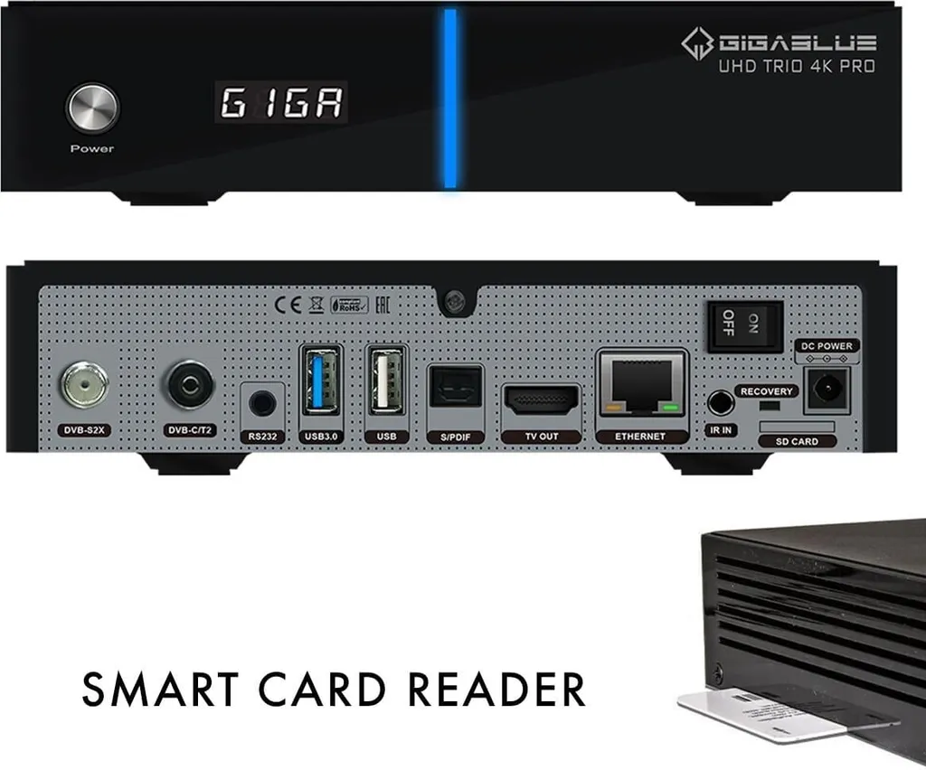Décodeur Satellite et TNT GigaBlue 4K PRO pour Streaming et TV HD - 5
