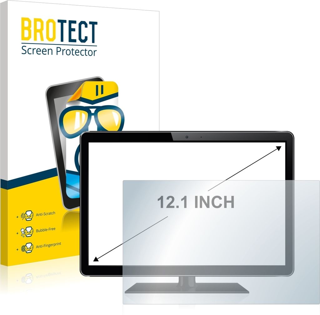 2x Schutzfolie für Industrie-Monitore mit 30.7 cm (12.1 Zoll) Displays 261 x 164 mm BROTECT Displayschutz Display Schutz Folie Klar Transparent
