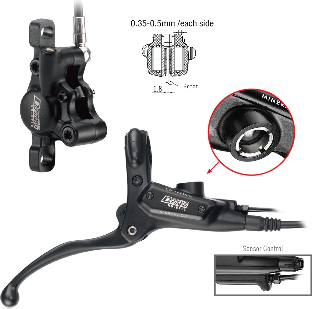 Tektro HD-E715 Hydraulische Scheibenbremsbremse 1800 mm schwarz