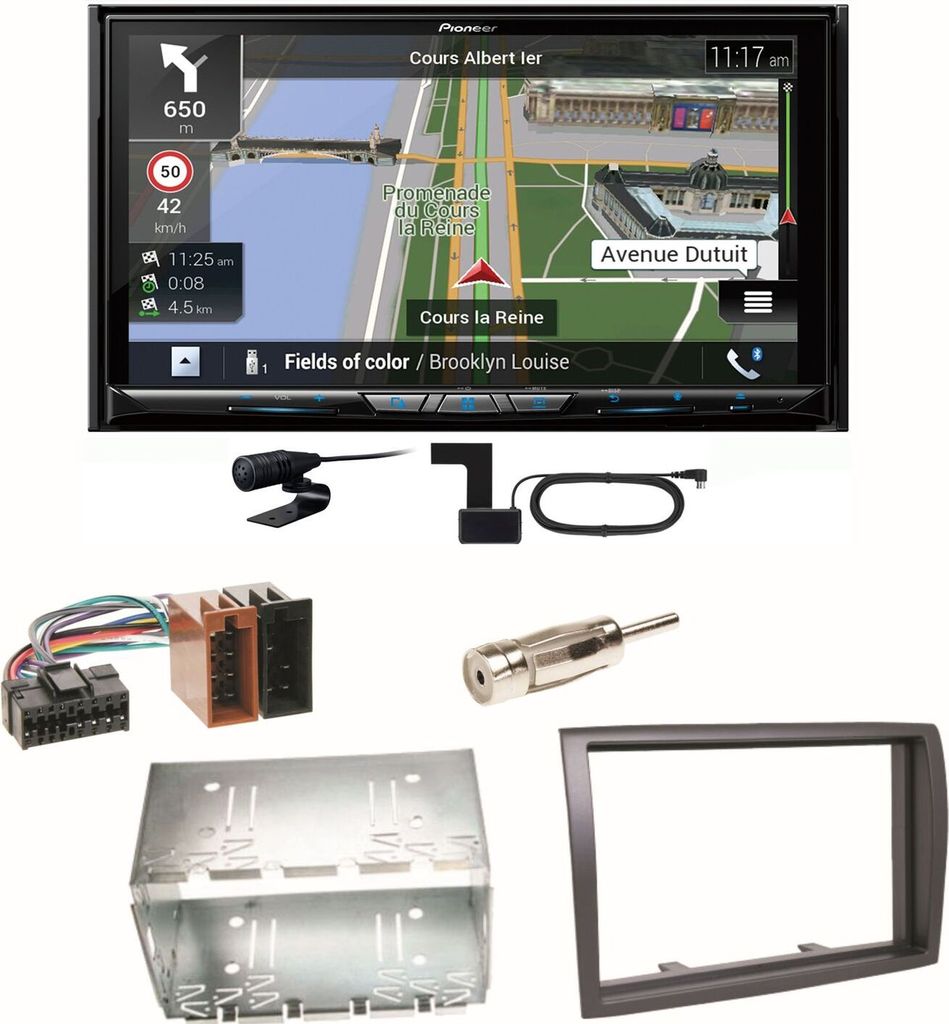 Pioneer AVIC-Z930DAB Navigation DAB+ USB Einbauset für Fiat Ducato Boxer Jumper
