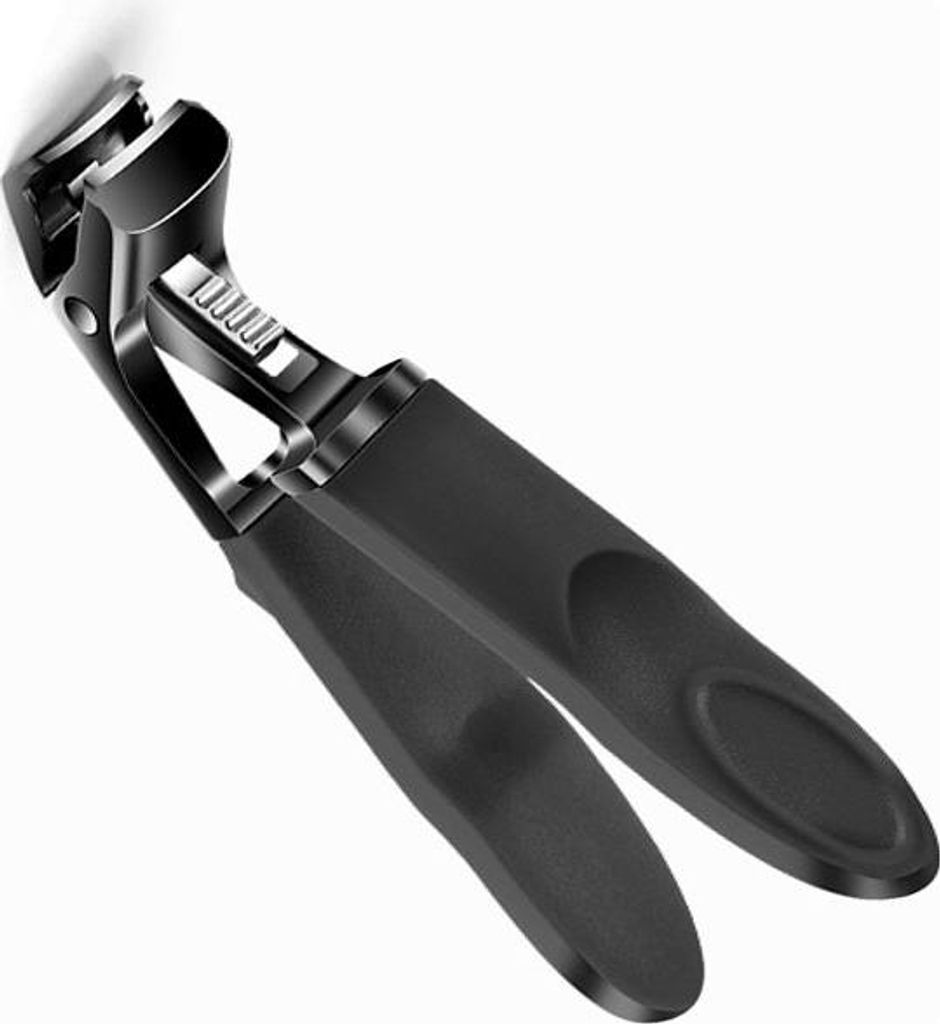 INF Selbstverriegelnde gebogene Maulzange, Nagelknipser aus Edelstahl, Schwarz