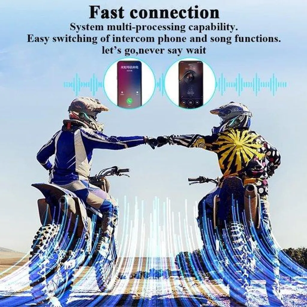 Casque avec oreillette Bluetooth pour moto pour Appels et Guidage GPS