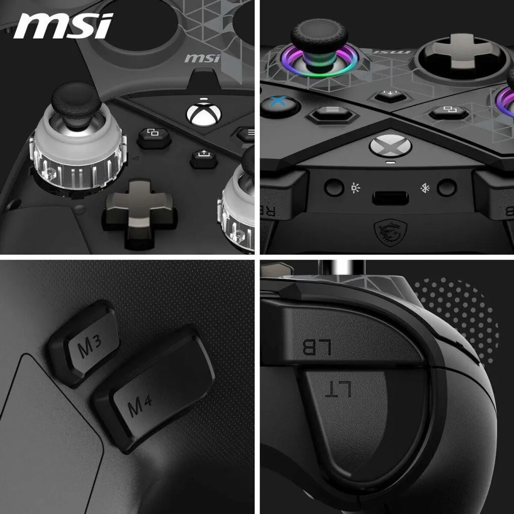 Gamepad MSI Force Pro W Controller Noir USB pour Console Xbox et Android - 6