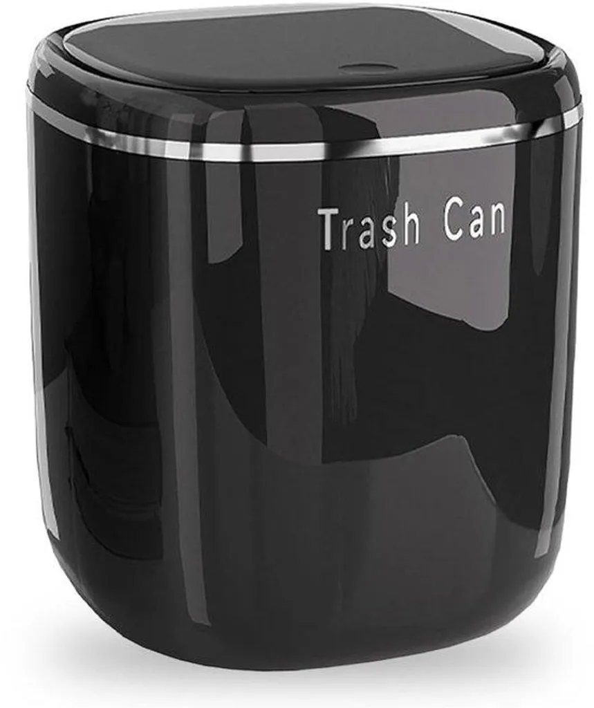 Corbeille à papier compacte noire en métal perforé pour votre bureau