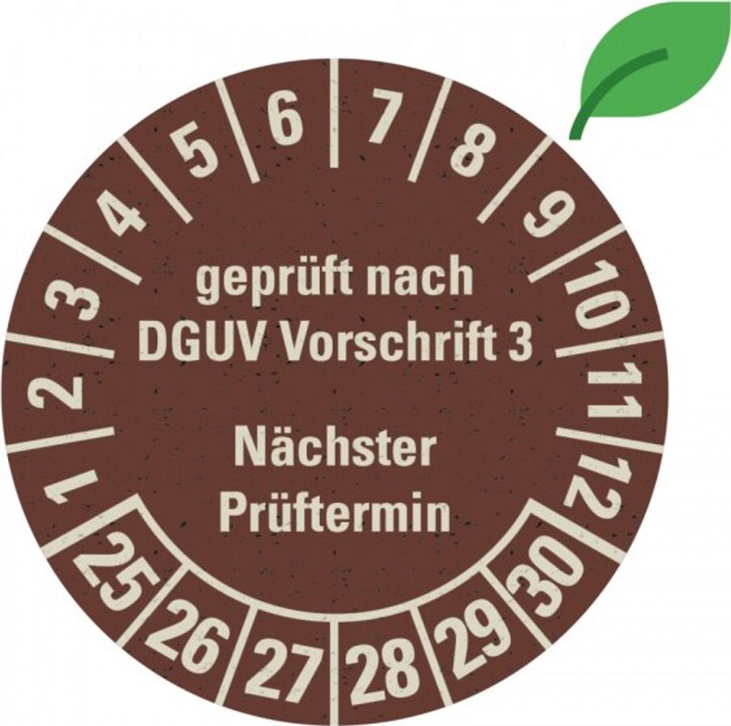 Dreifke Aufkleber I Prüfplakette DGUV Vor.3 Nächster Prüftermin, 25-...