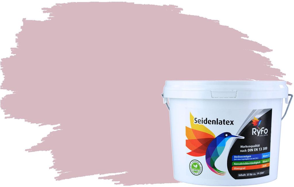 RyFo Colors Seidenlatex Trend Rottöne Rose 3l - bunte Innenfarbe, weitere Rot Farbtöne und Größen erhältlich