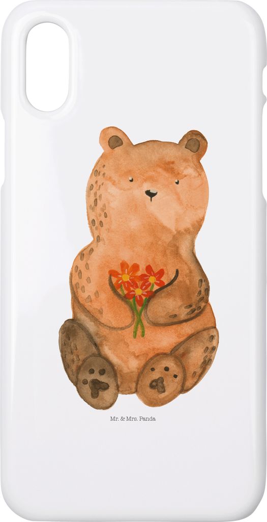 Mr. & Mrs. Panda Iphone 10 Handyhülle Bär Dankbar - Weiß - Geschenk, Cover, Handy, Hülle, X, Danke, Blumen, Dankeschön, Teddy