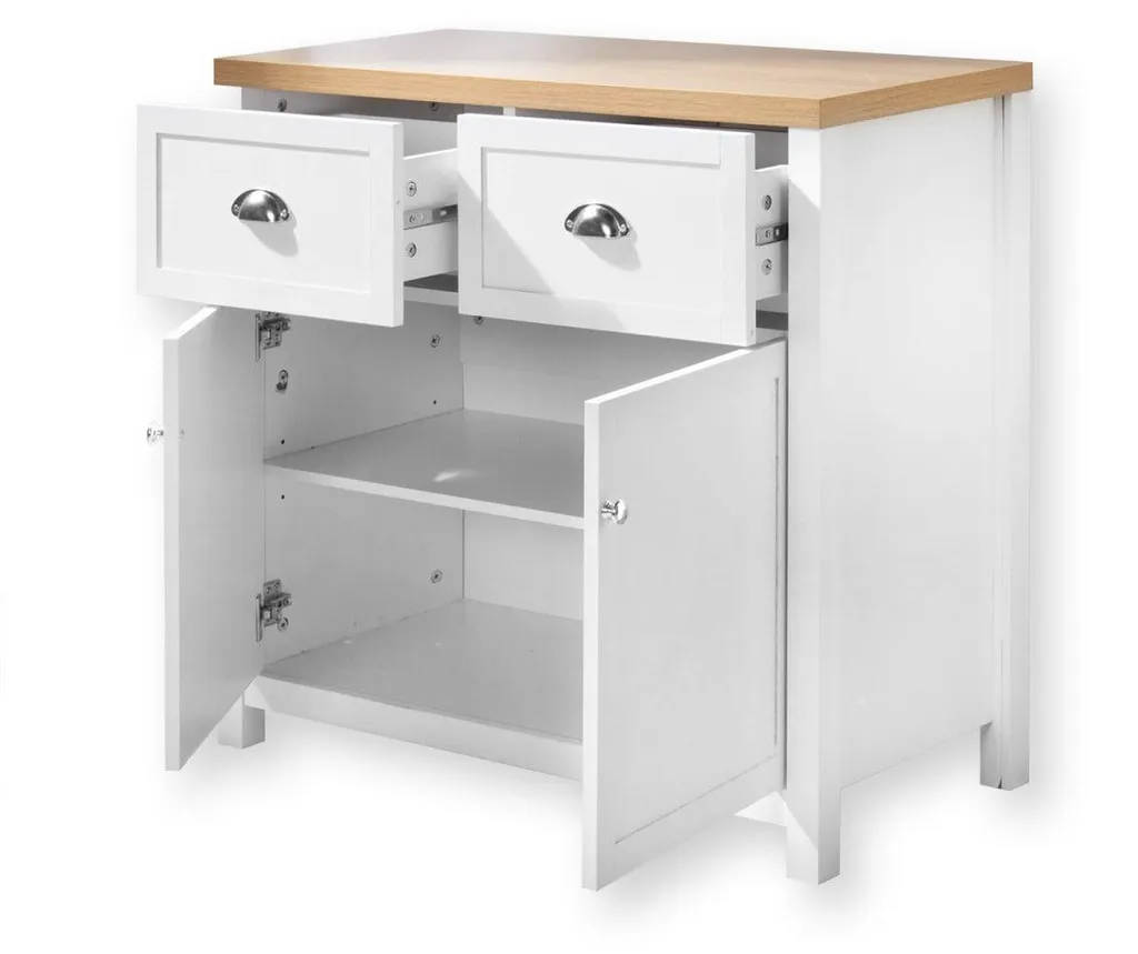 Optimisez votre rangement : Commode compacte L80cm 2 portes 2 tiroirs