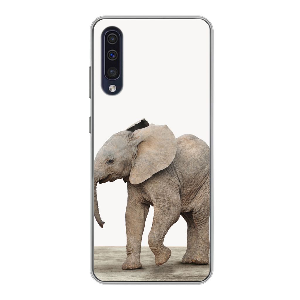 MuchoWow Handyhülle Schutzhülle Hülle für Samsung Galaxy A30s Baby-Elefant - Tiere - Kinder - Mädchen - Jungen Silikon Softcase Handy Hülle...
