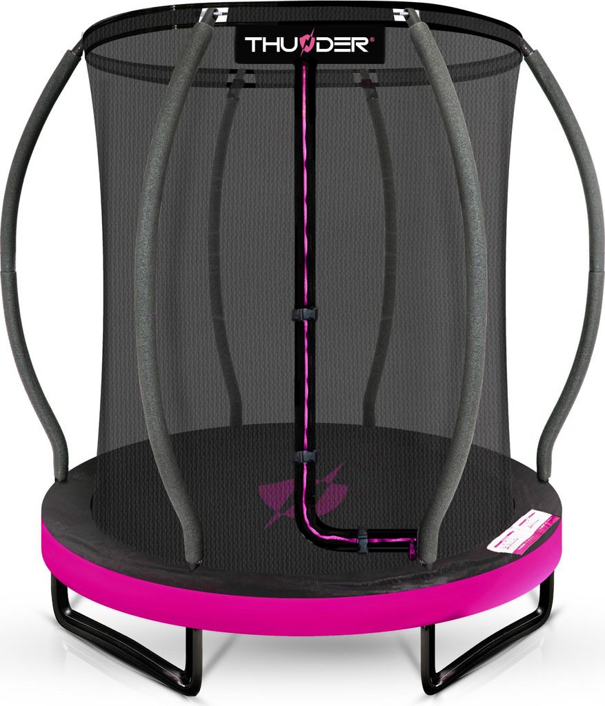 Thunder Gartentrampolin Ultra 140 cm 4,5 ft Innennetz 50 kg Rosa Schwarz
