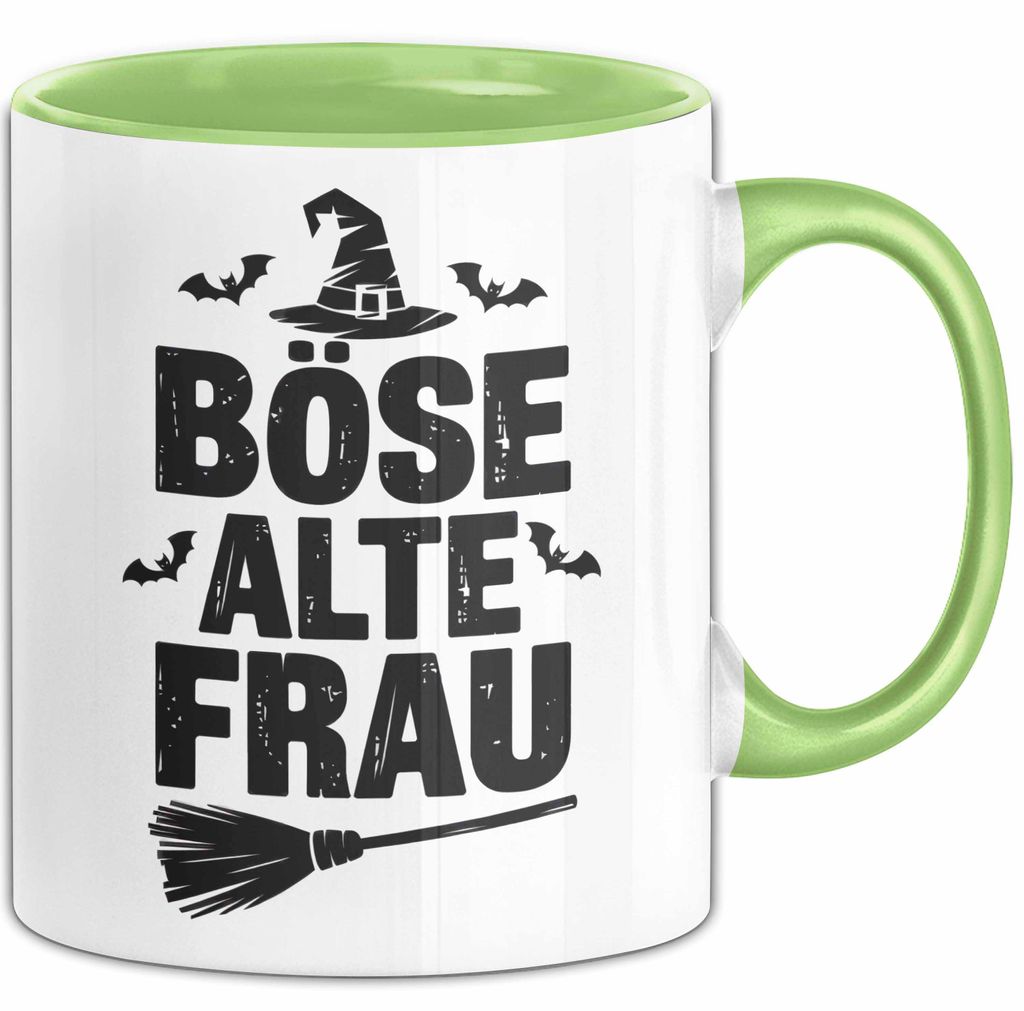 Oma Großmutter Sarkasmus Tasse Becher Geschenk Lustige Geschenkidee Spruch Böse Alte Frau (Grün)