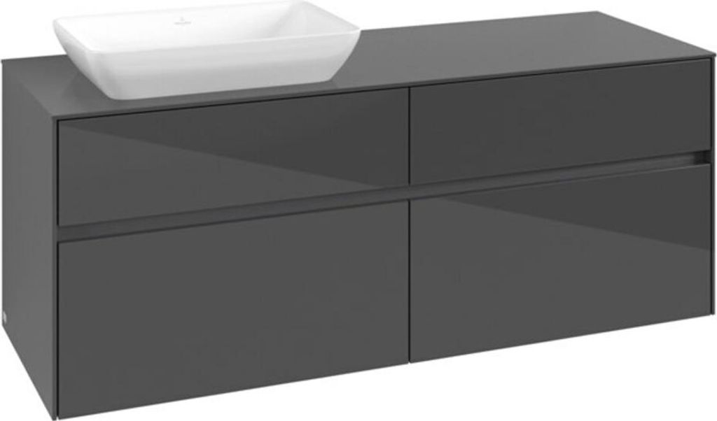 V&B Waschtischunterschrank Collaro 140x54,8x50cm, WT links, glossy grey